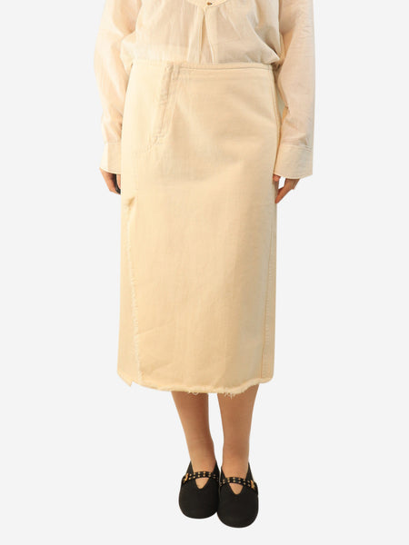 Cream denim midi skirt - size UK 12 product image