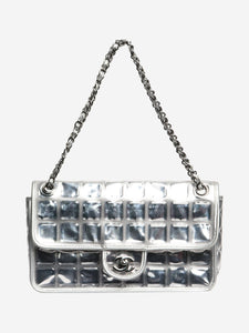Chanel Silver 2006 vinyl and lambskin Ice Cube shoulder bag