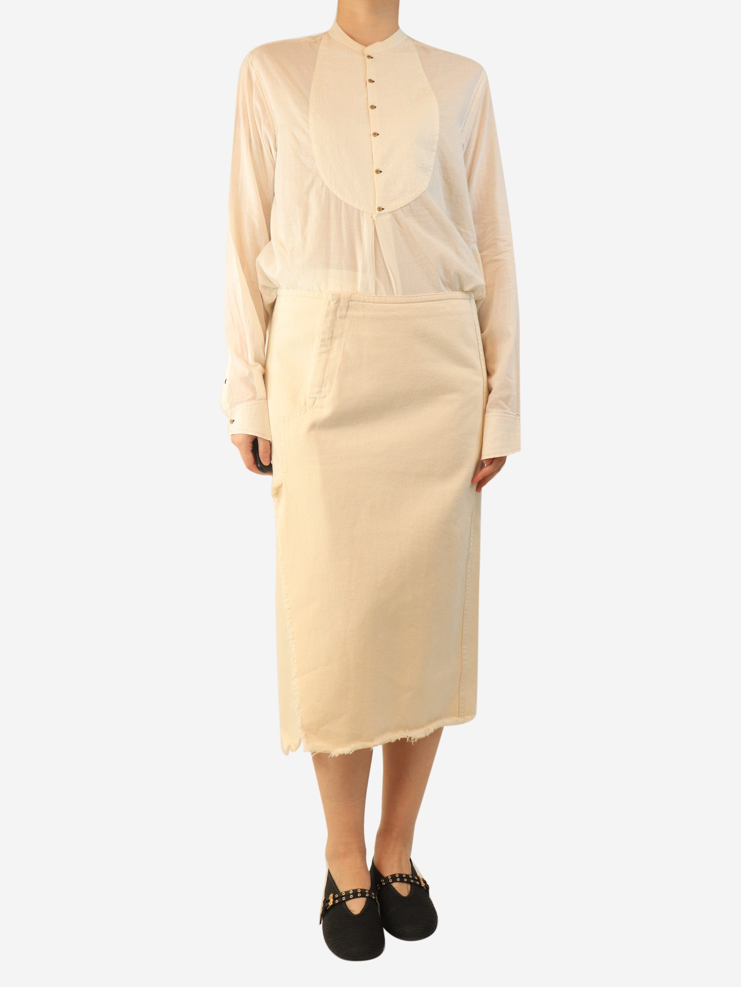 Cream denim midi skirt - size UK 12 Skirts Marni 