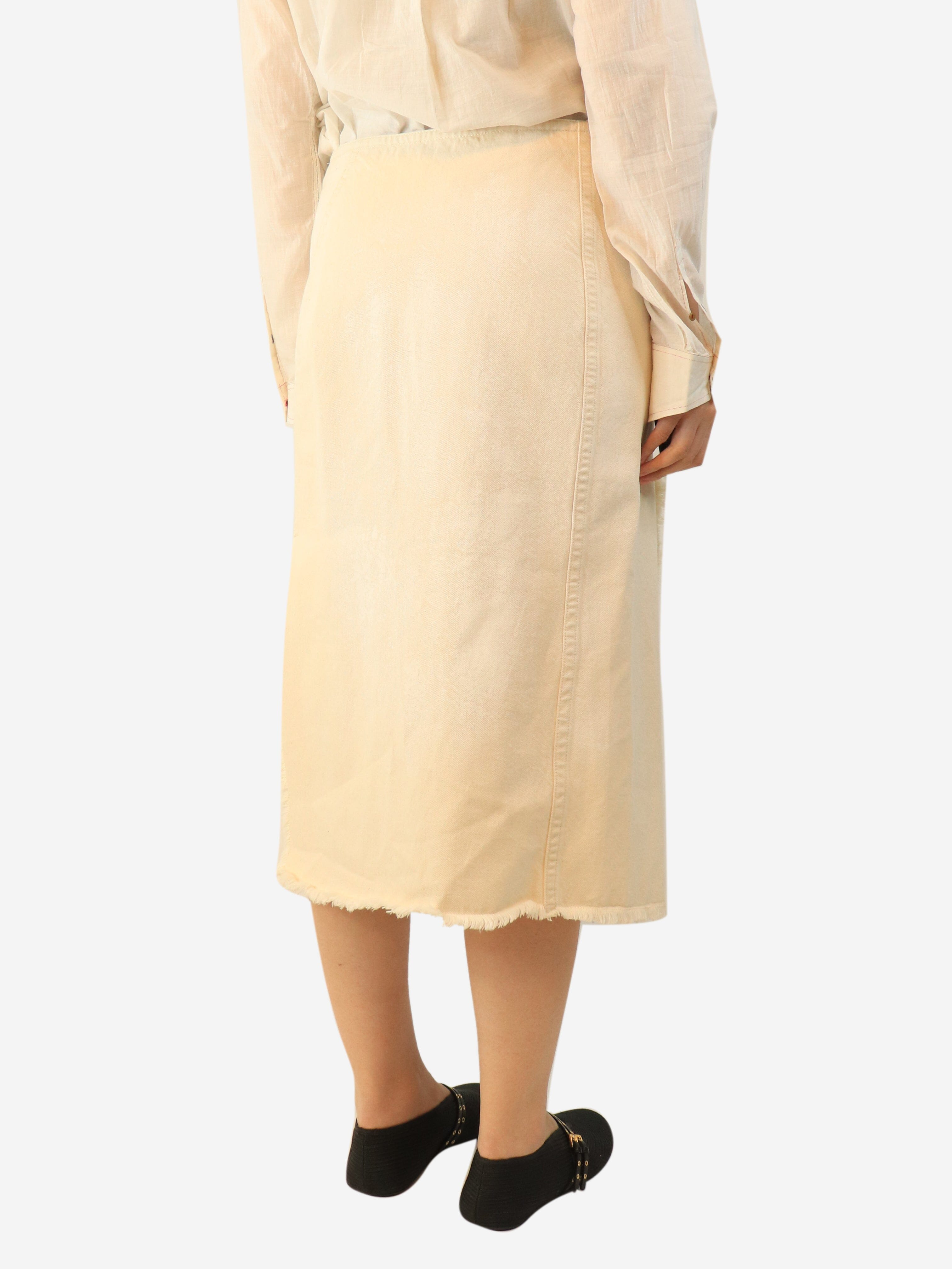 Cream denim midi skirt - size UK 12 Skirts Marni 