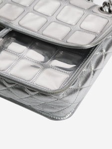 Chanel Silver 2006 vinyl and lambskin Ice Cube shoulder bag