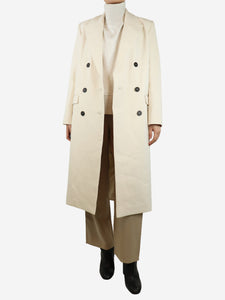 Iro Ecru double-breasted coat - size UK 8