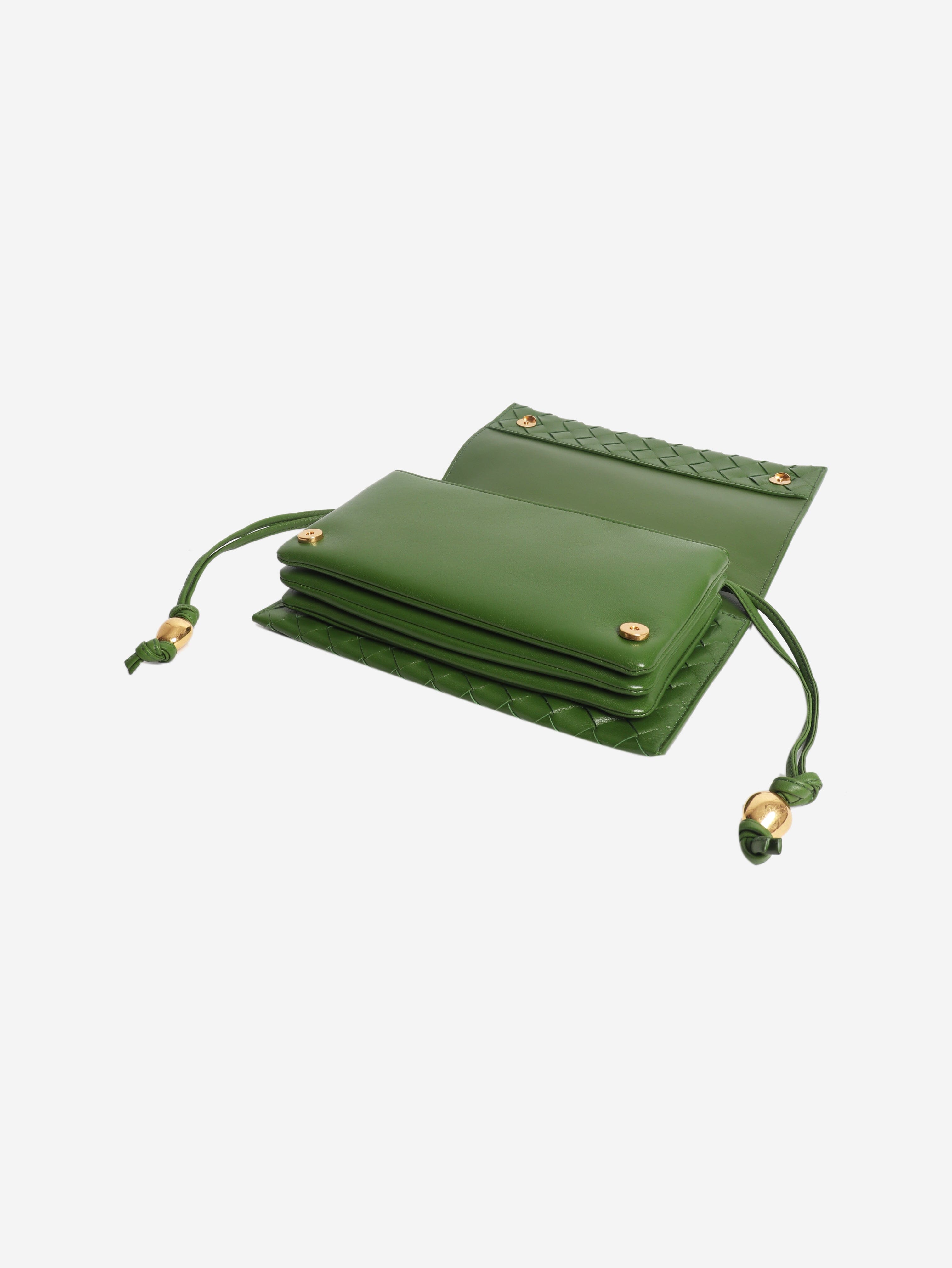 Green Trio leather shoulder bag Shoulder bags Bottega Veneta 