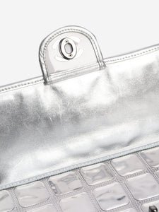 Chanel Silver 2006 vinyl and lambskin Ice Cube shoulder bag