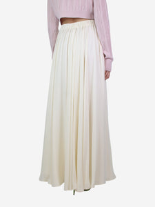 The Row Cream silk elasticated maxi skirt - size S