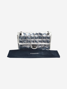 Chanel Silver 2006 vinyl and lambskin Ice Cube shoulder bag