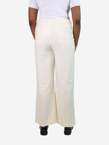 Chloe Cream straight-leg linen-blend trousers - size FR 42