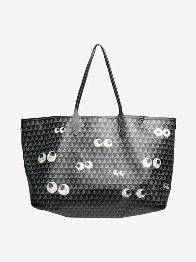 Black and grey I Am A Plastic Bag motif tote bag Tote Bags Anya Hindmarch 