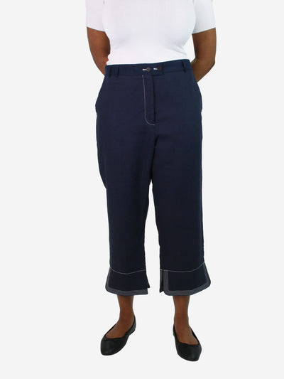 Dark blue cropped trousers - size UK 16 Trousers Loewe 