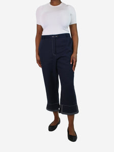 Loewe Dark blue cropped trousers - size UK 16