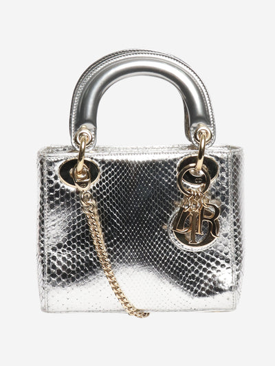 Silver python mini lady dior Cross-body bags Dior 