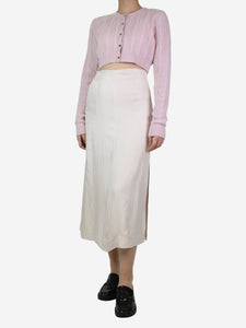 Prada Cream silk slit skirt - size UK 10