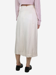 Prada Cream silk slit skirt - size UK 10