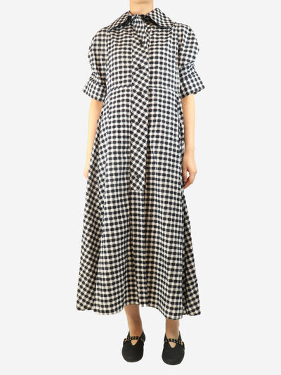 Black gingham midi dress - size M Dresses Thierry Colson 