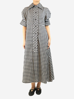 Black gingham midi dress - size M Dresses Thierry Colson 