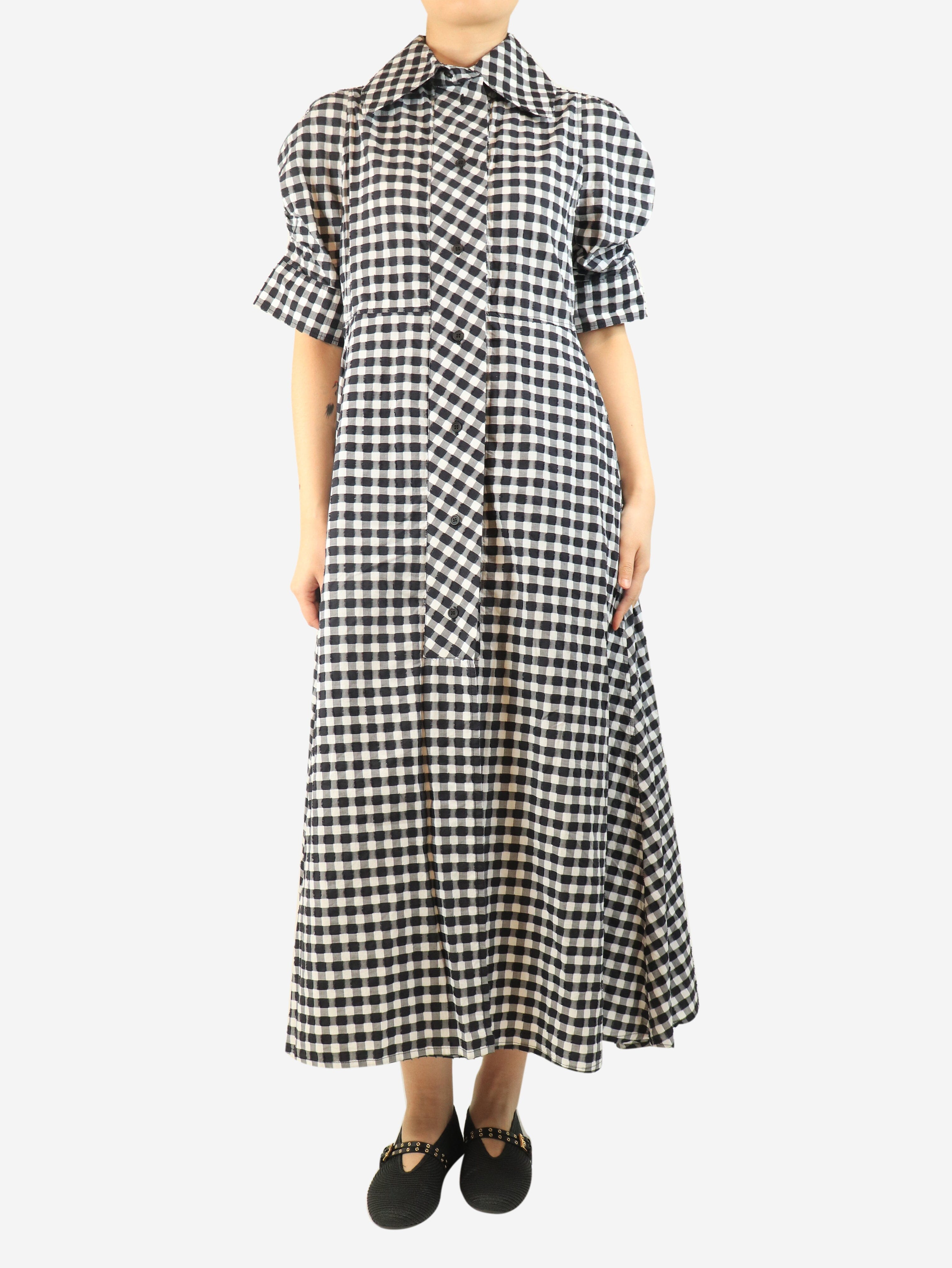 Black gingham midi dress - size M Dresses Thierry Colson 