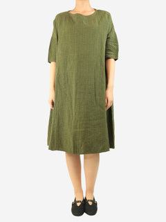 Green gingham midi dress and coat set - size S Sets Apuntob 