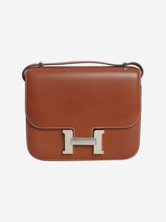 Brown box leather Constance bag Cross Body Bags Hermes 