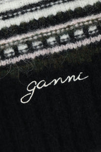 Ganni Black stripe knit vest - size M