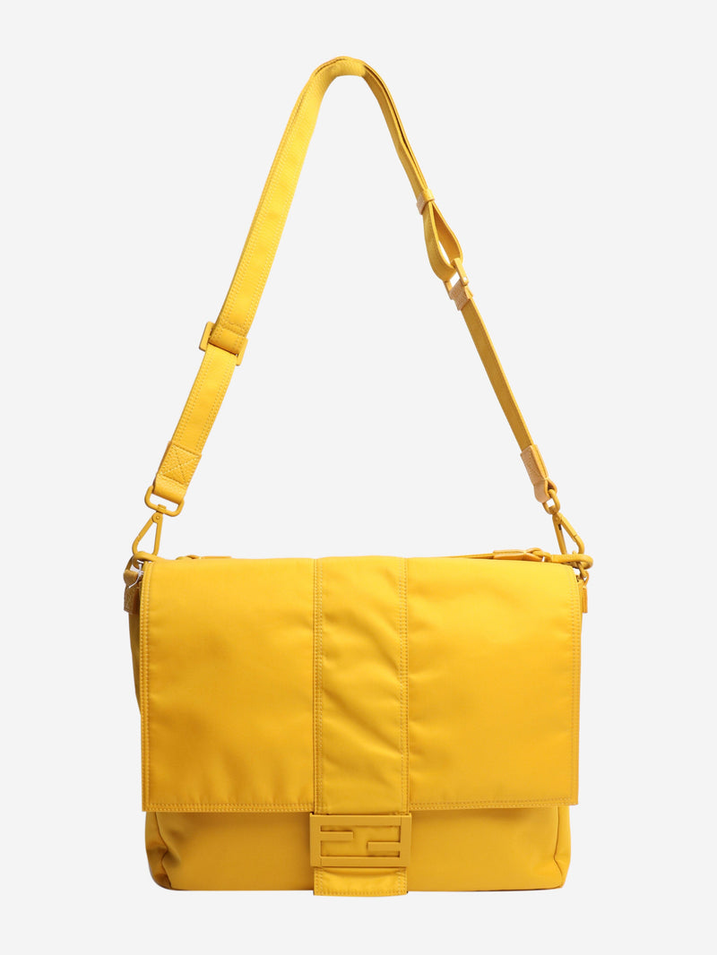 Yellow Econyl nylon baguette crossbody bag Shoulder bags Fendi 