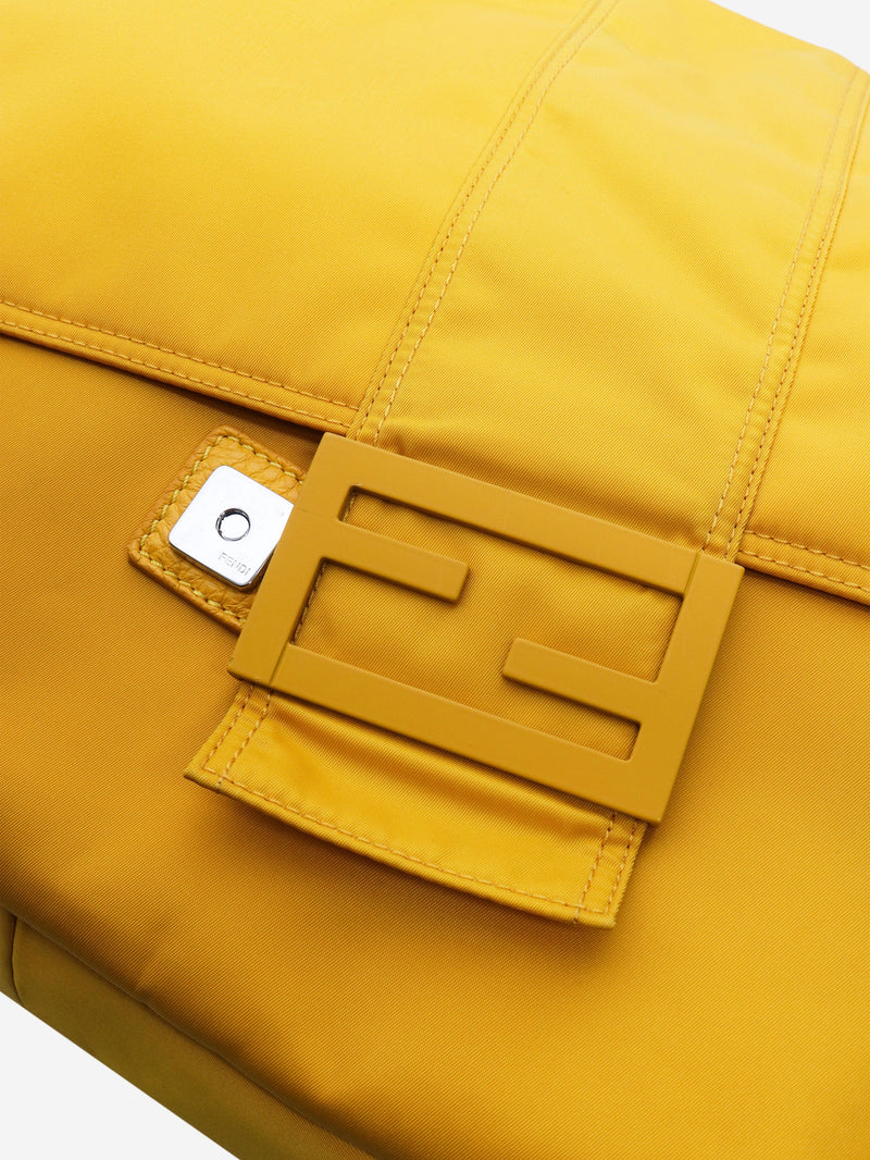 Yellow Econyl nylon baguette crossbody bag Shoulder bags Fendi 