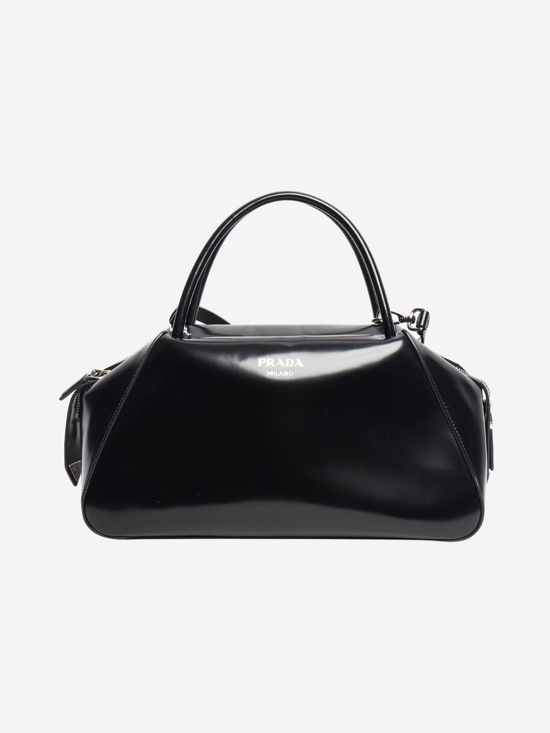 Black Supernova brushed leather tote bag - size Bags Prada 