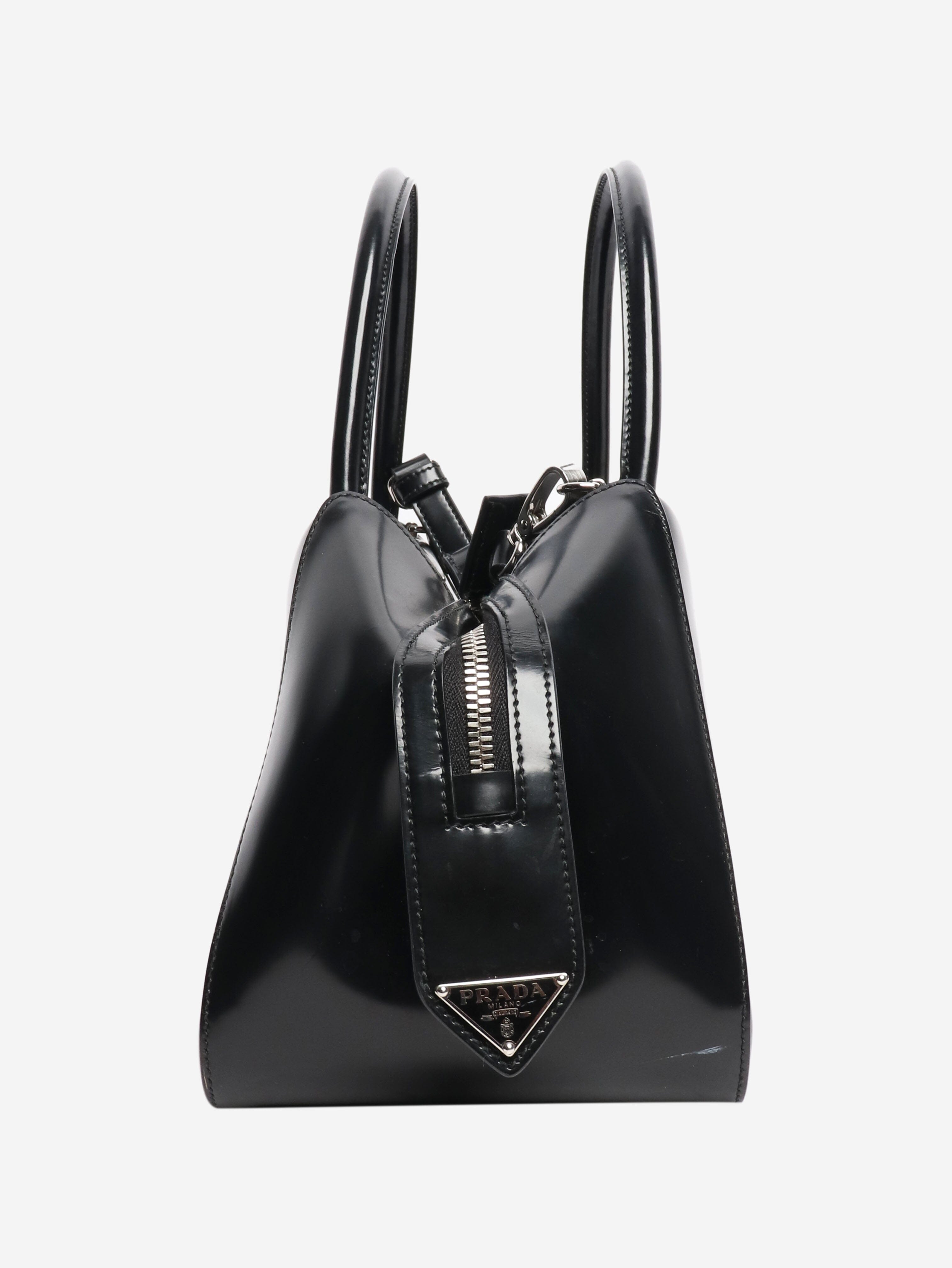 Black Supernova brushed leather tote bag - size Bags Prada 
