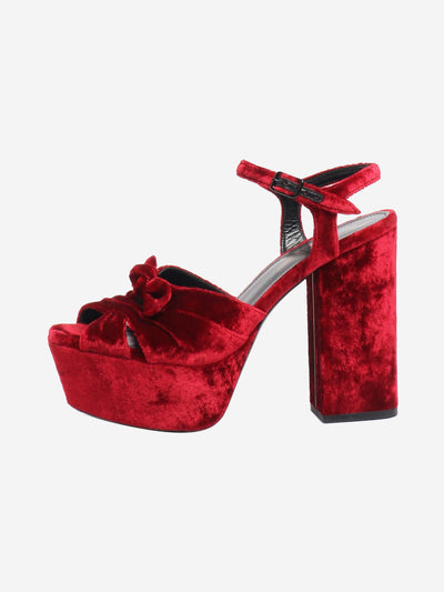 Red velour platform heels - size EU 36 (UK 3) Heels Saint Laurent 