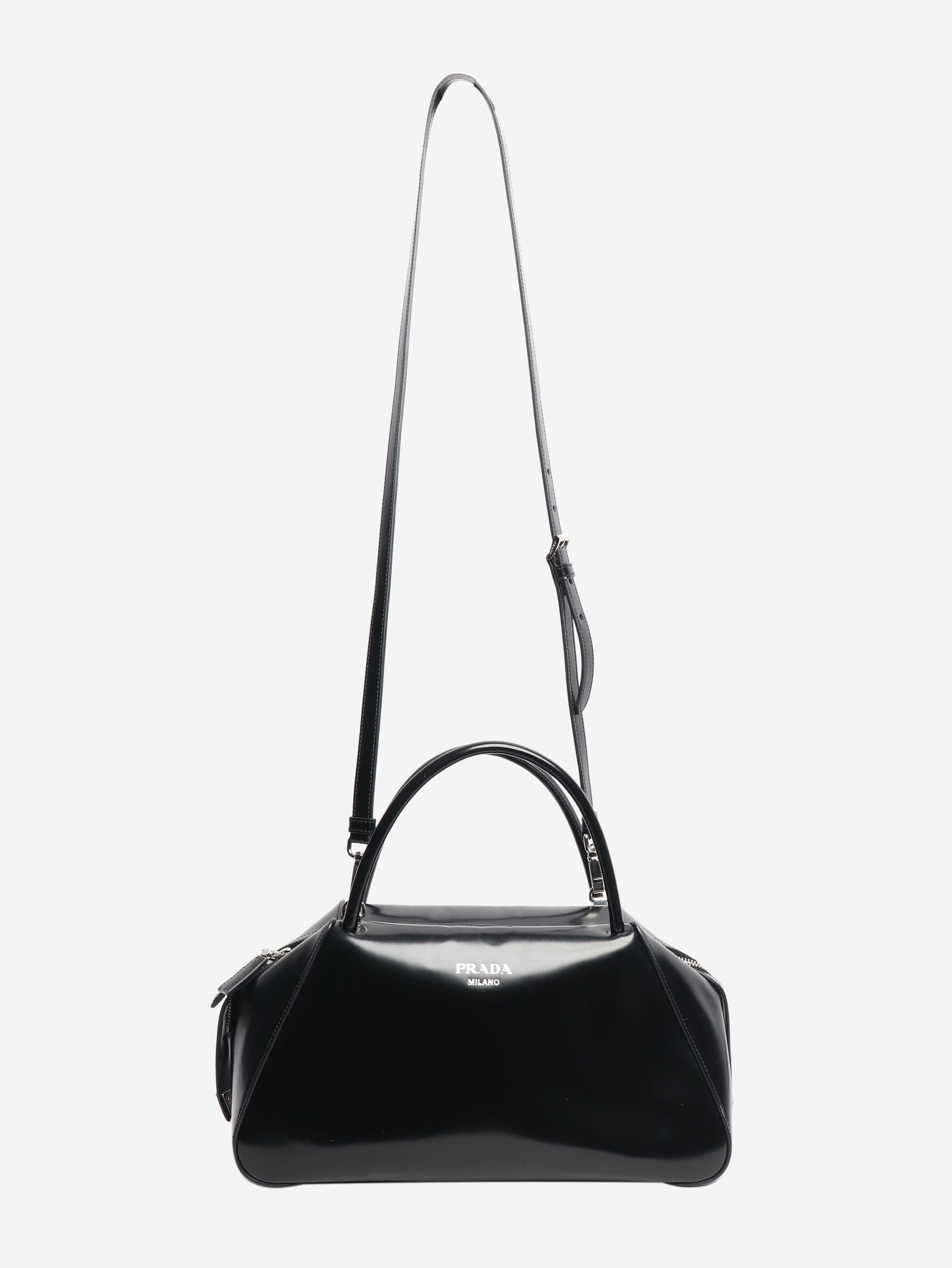 Black Supernova brushed leather tote bag - size Bags Prada 
