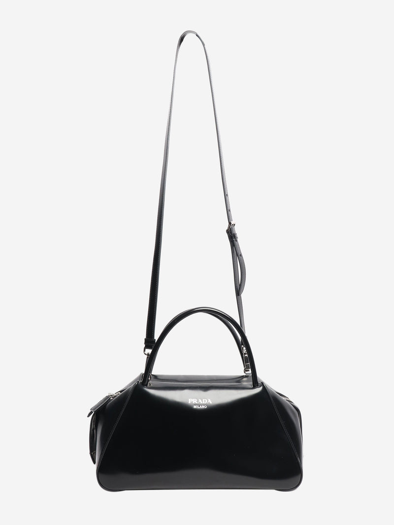 Black Supernova brushed leather tote bag - size Bags Prada 