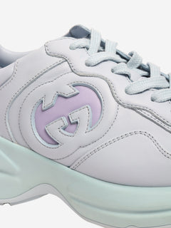 Blue Rhyton leather trainers - size EU 38.5 Trainers Gucci 