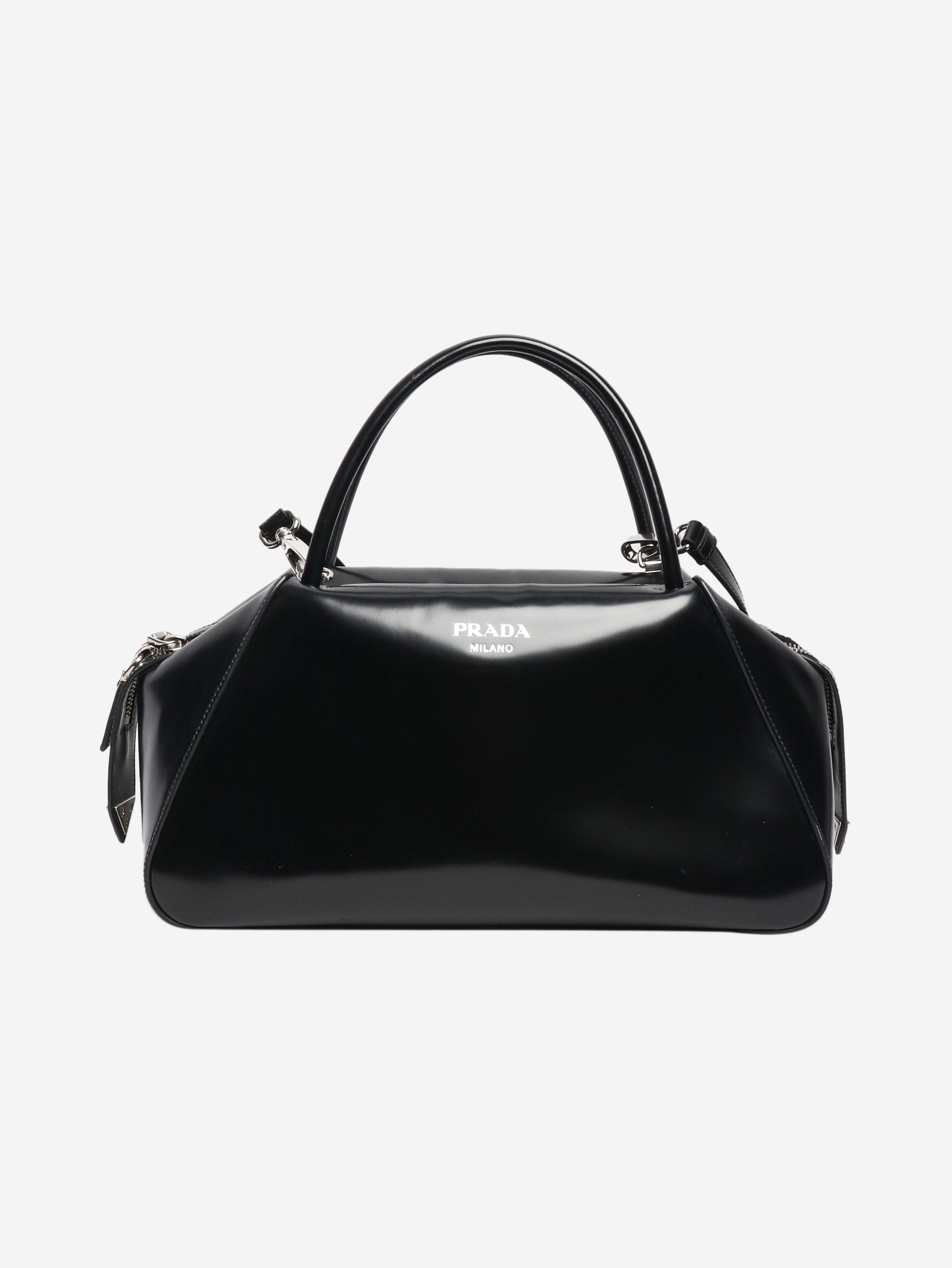 Black Supernova brushed leather tote bag - size Bags Prada 