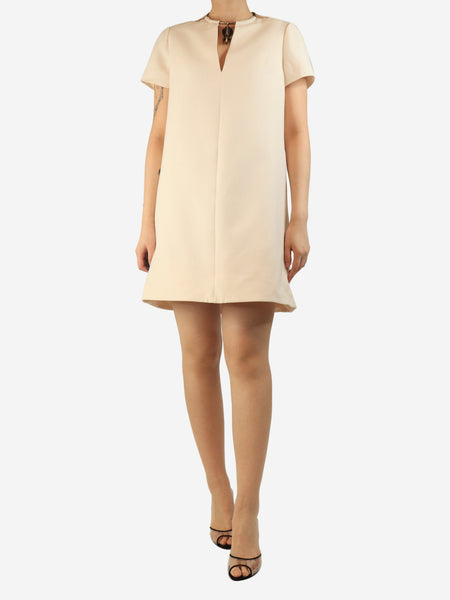 Cream crepe amulet mini dress - size UK 10 product image