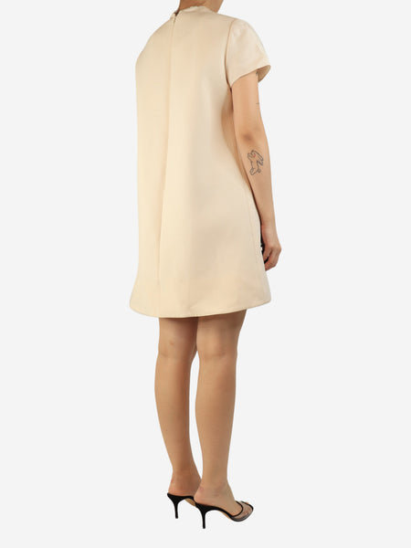 Cream crepe amulet mini dress - size UK 10 alternate image