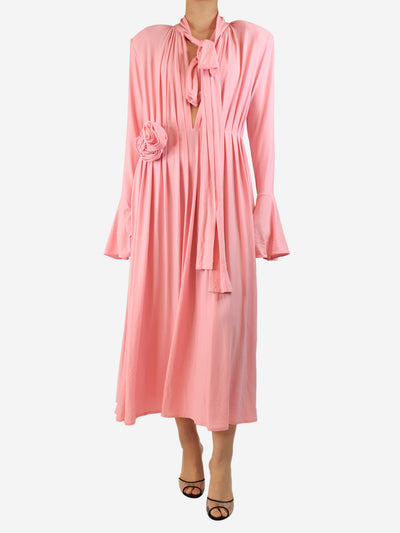 Pink floral-applique midi dress - size UK 12 Dresses Magda Butrym 