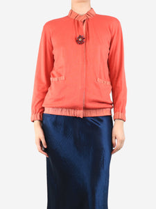 Lanvin Red jewel-button cardigan - size UK 8