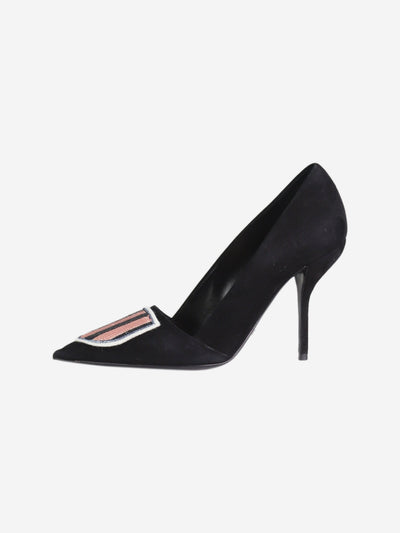 Black pointed toe suede jewelled heels - size EU 37 Heels Christian Dior 