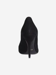 Christian Dior Black pointed toe suede jewelled heels - size EU 37