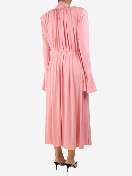 Pink floral-applique midi dress - size UK 12 alternate image