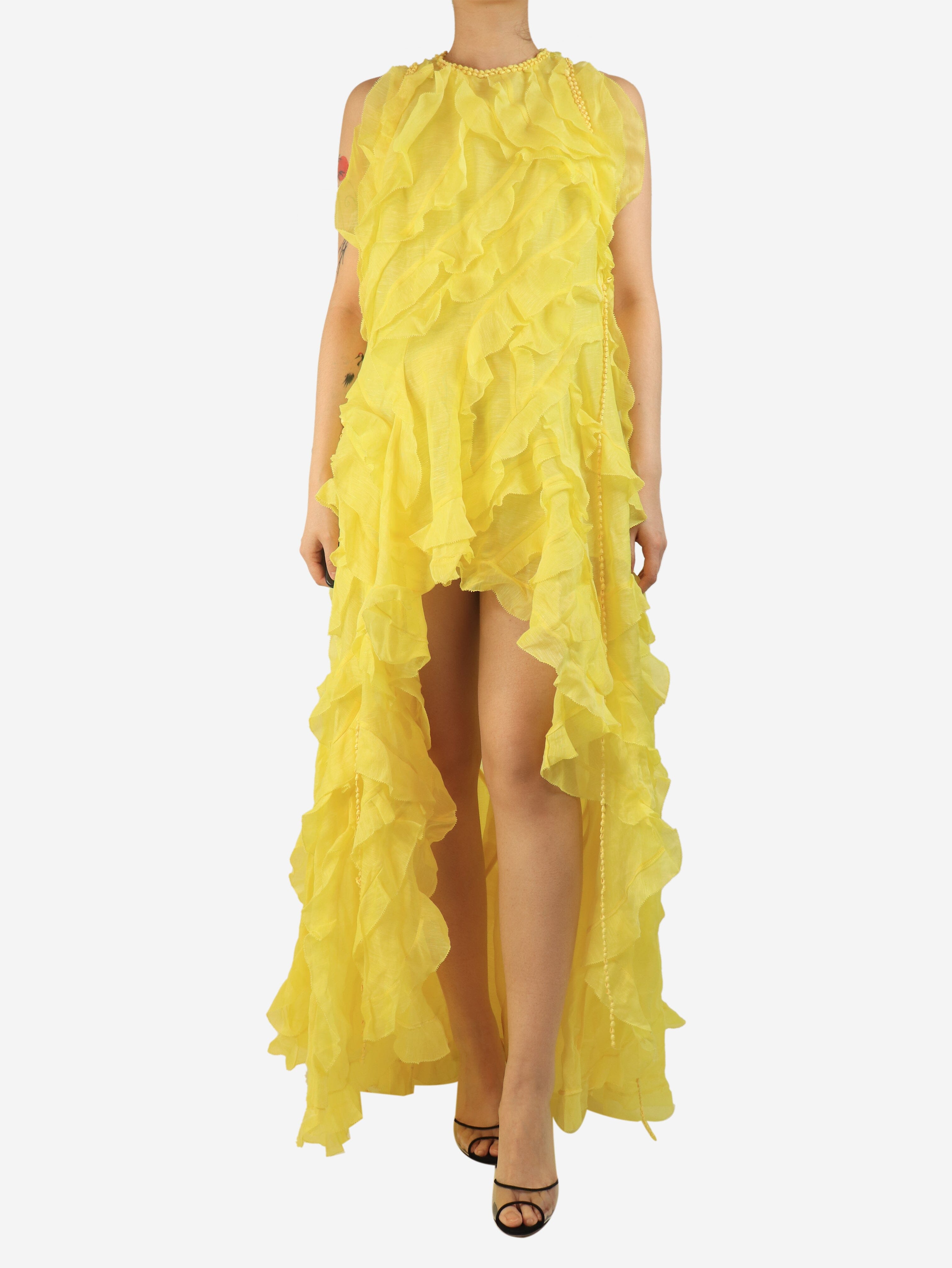 Lemon Wonderland ruffle gown - size UK 16 Dresses Zimmermann 