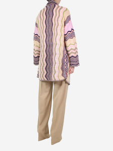 Missoni Pink zigzag pattern wool-blend cardigan - size L