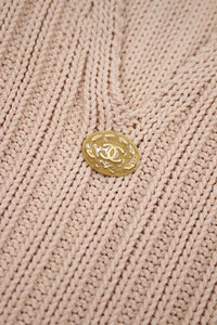 Chanel Pink sleeveless ribbed knit top - size UK 8