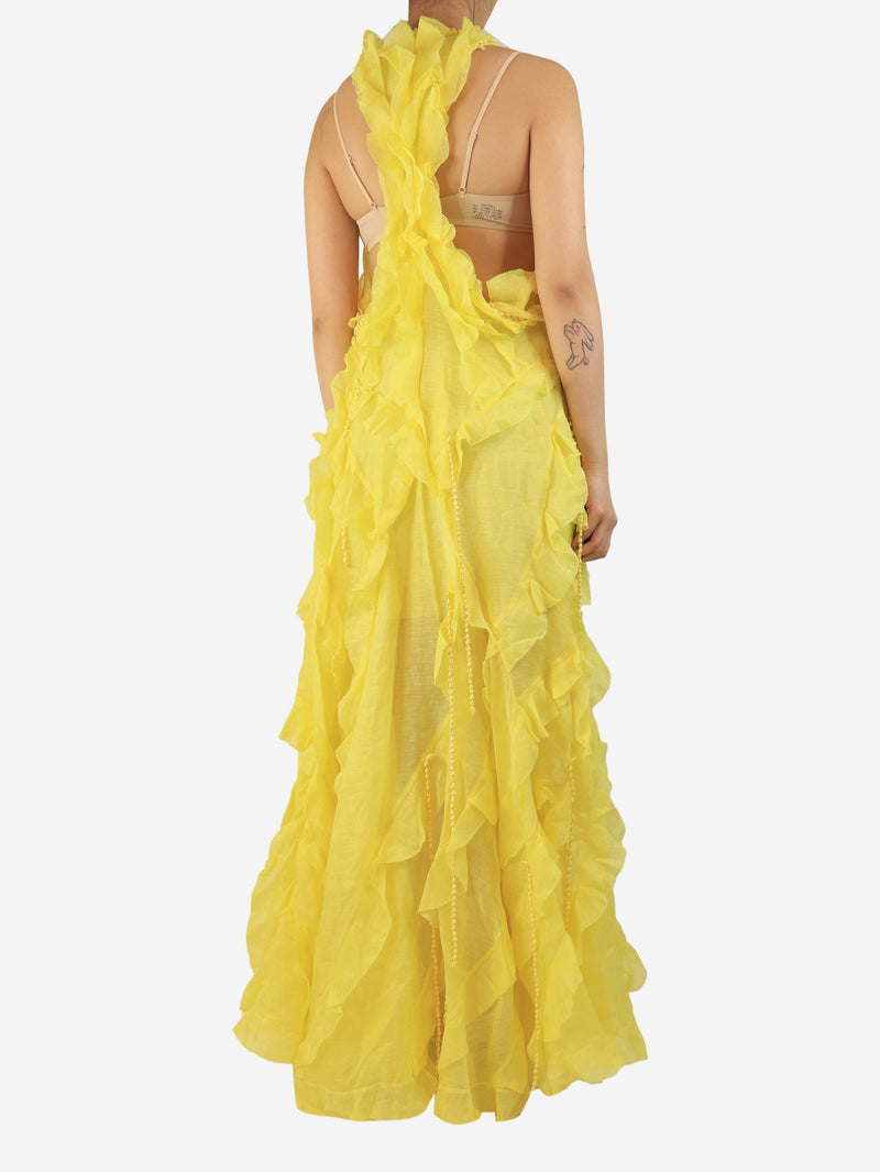 Lemon Wonderland ruffle gown - size UK 16 Dresses Zimmermann 