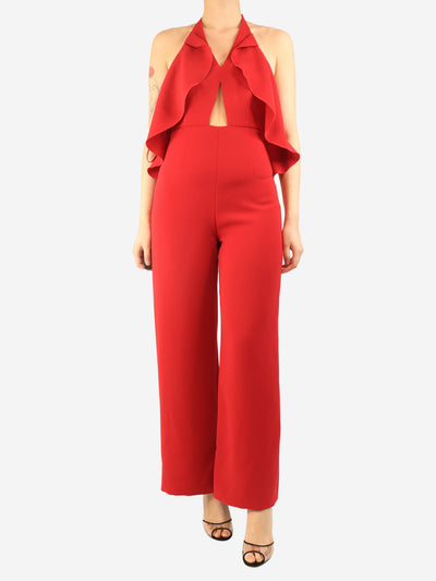 Red crepe halterneck jumpsuit - size UK 10 Jumpsuits Gainsbourg 