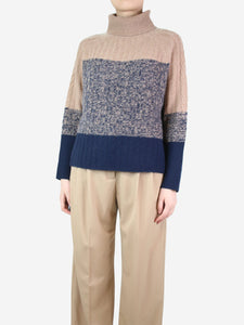 360 Cashmere Blue roll-neck cashmere jumper - size S
