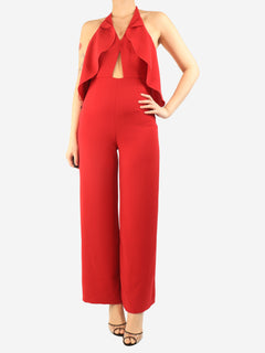 Red crepe halterneck jumpsuit - size UK 10 Jumpsuits Gainsbourg 