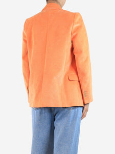 Acne Studios Orange double-breasted corduroy jacket - size UK 6
