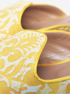 Le Monde Beryl Yellow floral printed mules - size EUR 39