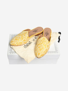 Le Monde Beryl Yellow floral printed mules - size EUR 39