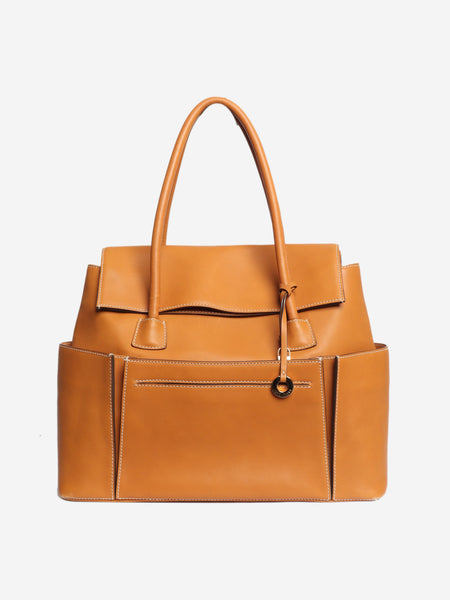 Tan Solitaire leather tote bag product image